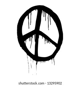 grungy illustration of the peace symbol