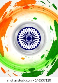 grungy Indian flag theme background design for independence day.