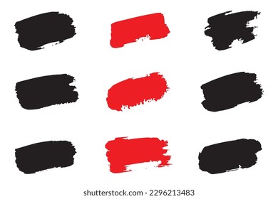 Grungy ink brush strokes, Colorful brush stroke set, dirty strokes set