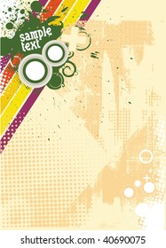 grungy ink dribble strip retro-background with space of your text