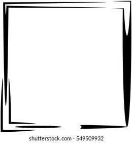 Grungy, irregular frames, borders with painted look over white