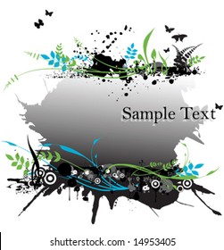 Grungy leafy splotchy background