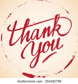 Grungy Lettering Thank You : Vector Illustration