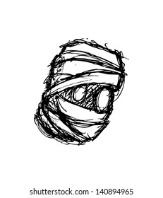 Grungy mummy head