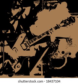 Grungy music themed background - Cover