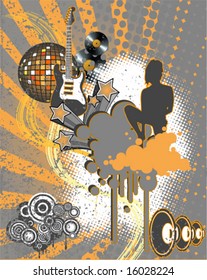 Vector de fondo con temática musical ondulada