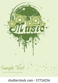 grungy musical background with speaker