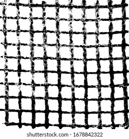 Grungy network vector background. Damaged grid texture.