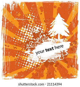 Grungy Orange Christmas Background