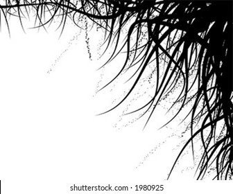 Grungy organic corner frame - vector