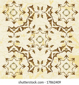 Grungy ottoman seamless vector background illustration