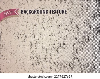 Grungy overlay texture burlap pocket imitation. Urban backdrop for site, web design, banner, poster. Vector background.