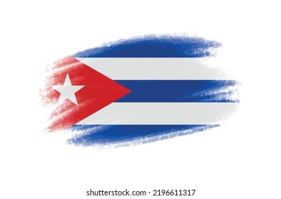 Grungy paint brush flag of Cuba.
