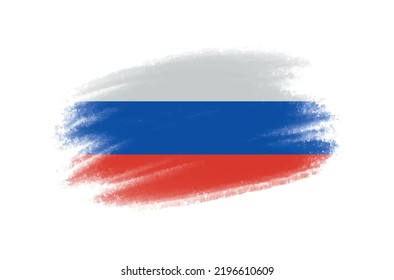 Grungy paint brush flag of Russia.