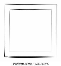 grungy paint brush frame vector border monochrome black isolated on white empty blank