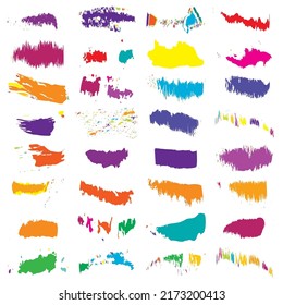 Grungy paint brush, brush stroke effect shape, element