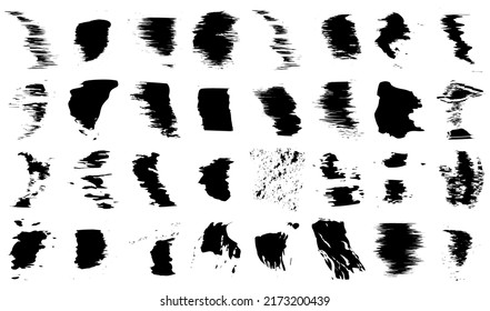 Grungy paint brush, brush stroke effect shape, element