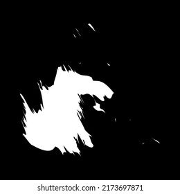 Grungy paint brush, brush stroke effect shape, element