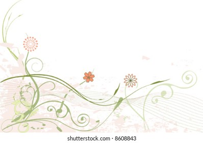 Grungy pastel Spring garden