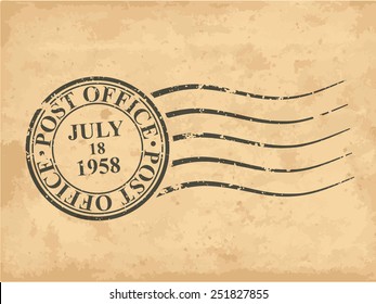 Grungy postal stamp, vector illustration