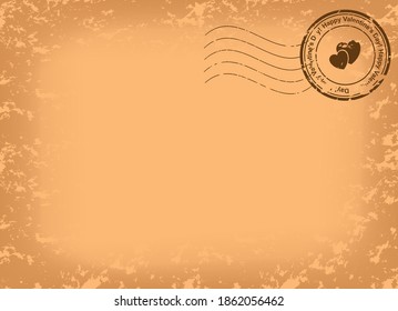 grungy postcard for valentine day - vector. Used mesh.