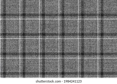 grungy ragged old fabric texture of classic mens wool suit, black and white stripes on gray, checkered gingham seamless ornament for plaid, tablecloths, shirts, tartan, clothes, dresses, bedding