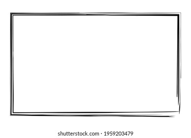 Grungy rectangular frame, border, plaque outline