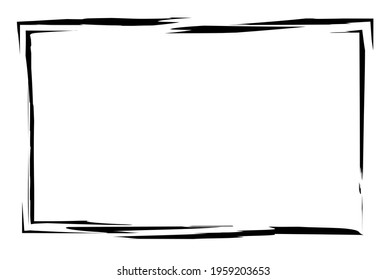 Grungy rectangular frame, border, plaque outline