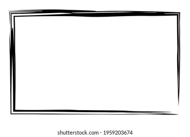 Grungy rectangular frame, border, plaque outline