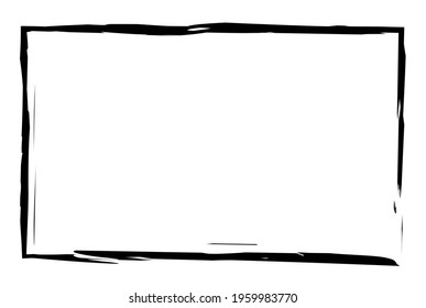 Grungy rectangular frame, border, plaque outline