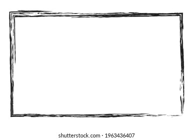 Grungy rectangular frame, border, plaque outline
