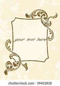 Grungy rectangular vintage sepia frame (vector); a JPG version is also available