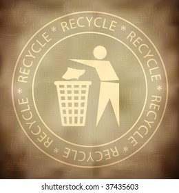Grungy Recycling Sign (Vector)