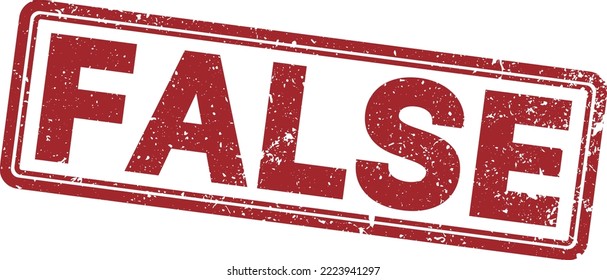 sello de goma FALSE de color rojo grisáceo aislado en ilustración de vector blanco