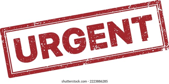 grungy red URGENT rubber stamp isolated on white, vector illustration