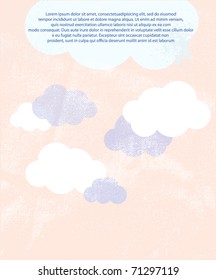 Grungy retro Abstract Cloud Background with copyspace for your text