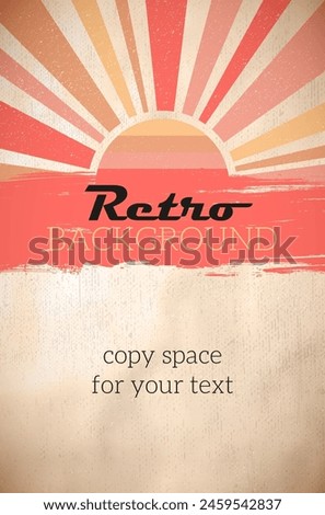 Grungy retro background with abstract sun for your vintage design - vector illustration
