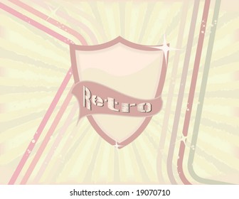 grungy retro old-school background with shield for your text