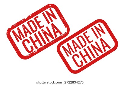 Vector de sello de goma Grungy con la frase HECHO EN CHINA, aislado en blanco, conveniente para la marca, el empaquetado, el origen de la fabricación, y el etiquetado comercial.