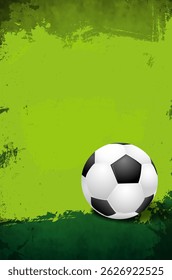 Grungy scratchy dynamic soccer or football background with ball and plenty of space for your text - vector illustration