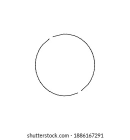 Grungy scribble circles. Circular outline vector image. Rings outline. Black doodle circles. Vector round curves. Logo element template. Editable geometric element isolated on white.