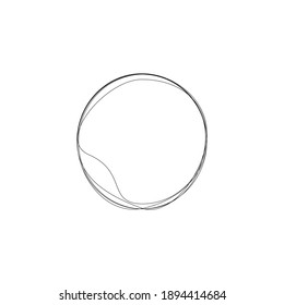 Grungy scribble circles. Circular outline vector image. Rings outline. Black doodle circles. Vector round curves. Logo element template. Editable geometric element isolated on white.