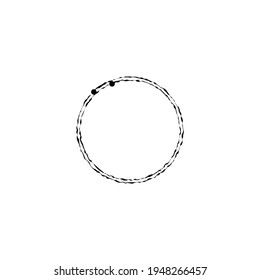 Grungy scribble circles. Circular outline vector image. Black circular outline template. Hand drawn doodle circles. Scribble round curves. Logo element template. Editable geometric element