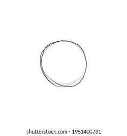 Grungy scribble circles. Circular outline vector image. Black circular outline template. Hand drawn doodle circles. Scribble round curves. Logo element template. Editable geometric element
