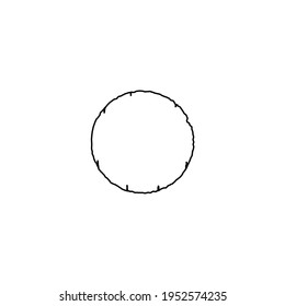 Grungy garbble circles. Imagen de vector de contorno circular. Plantilla de esquema circular en negro. Círculos de doodles dibujados a mano. Gritar curvas redondas. Plantilla de elemento de logotipo. Elemento geométrico editable
