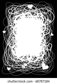 Grungy scribble frame with valentines