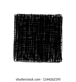 Grungy scribble square frame hand drawn with thin line, divider shape. Vector illustration