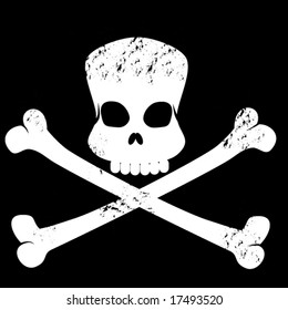 grungy skull and cross bones symbol