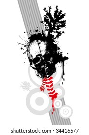 grungy skull design