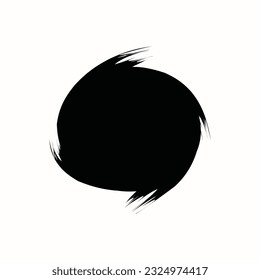 Grungy smeared circle. Abstract splash shape silhouette. Eps 10